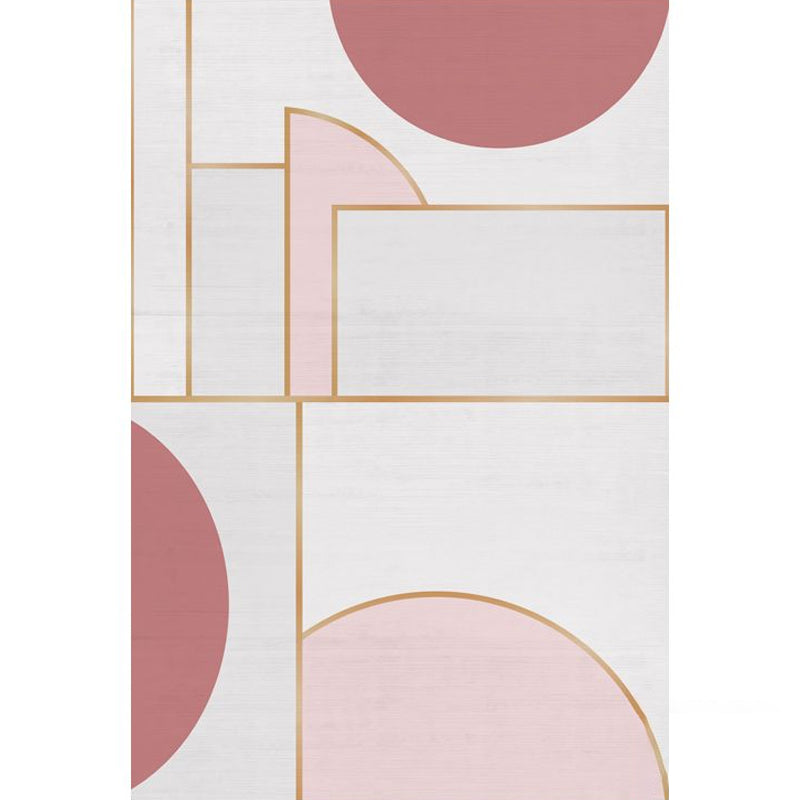 Art Deco Multicolor Modern Rug Polyester Colorblocking Geometric Carpet Anti-Slip Pet Friendly Washable Rug for Bedroom Nude Pink Clearhalo 'Area Rug' 'Rug' 2266772