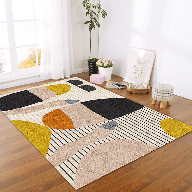 Art Deco Multicolor Modern Rug Polyester Colorblocking Geometric Carpet Anti-Slip Pet Friendly Washable Rug for Bedroom Brown Clearhalo 'Area Rug' 'Rug' 2266776