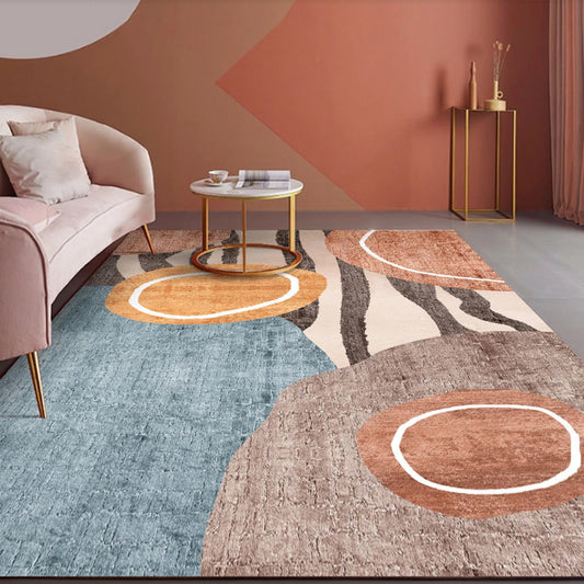 Unique Multi Colored Nordic Rug Synthetics Morandi Color Block Area Rug Washable Pet-Friendly Non-Slip Rug for Room Clearhalo 'Area Rug' 'Rug' 2266800