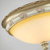 Bowl Frosted Glass Flush Fixture Traditional 3 Lights Living Room Ceiling Light in Brass, 12.5"/16"/19.5" Wide Clearhalo 'Ceiling Lights' 'Close To Ceiling Lights' 'Close to ceiling' 'Flush mount' Lighting' 226689