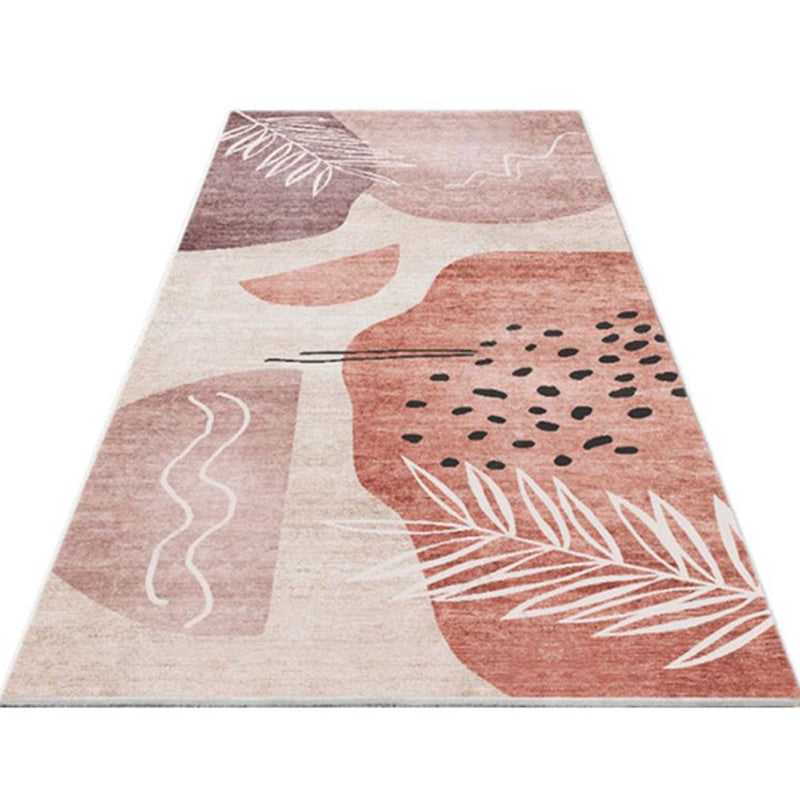 Nordic Bedroom Area Rug Multicolor Botanic Color Block Print Carpet Polyester Washable Anti-Slip Pet Friendly Rug Clearhalo 'Area Rug' 'Rug' 2266948