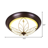 LED Frosted Glass Flush Light Fixture Traditional White Bowl Corridor Ceiling Lighting in Warm/White Light, 13"/19.5" Wide Clearhalo 'Ceiling Lights' 'Close To Ceiling Lights' 'Close to ceiling' 'Flush mount' Lighting' 226751