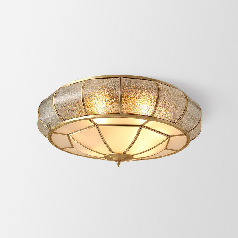 Water Glass Flush Mounted Light Vintage Brass Round Bedroom Ceiling Light Fixture 4 Brass Clearhalo 'Ceiling Lights' 'Close To Ceiling Lights' 'Close to ceiling' 'Flush mount' Lighting' 2267754