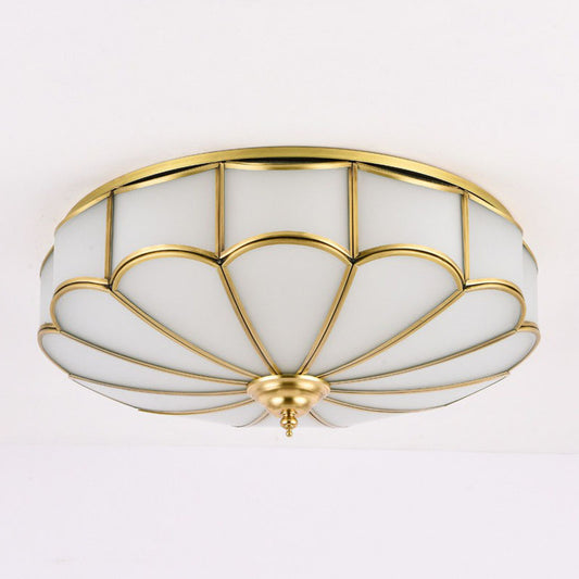 Scalloped Flush Ceiling Light Minimalistic White Glass Flush Mount Lighting Fixture Clearhalo 'Ceiling Lights' 'Close To Ceiling Lights' 'Close to ceiling' 'Flush mount' Lighting' 2267765