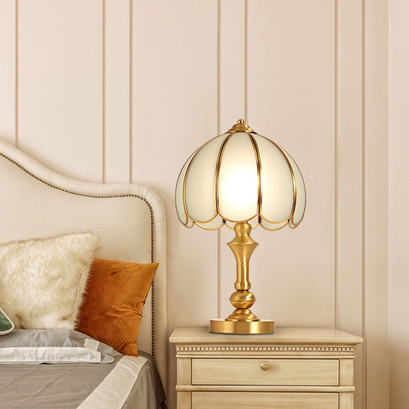 Modern Brass Flower Glass Lampshade Pendant Lamps Bedroom Bedside