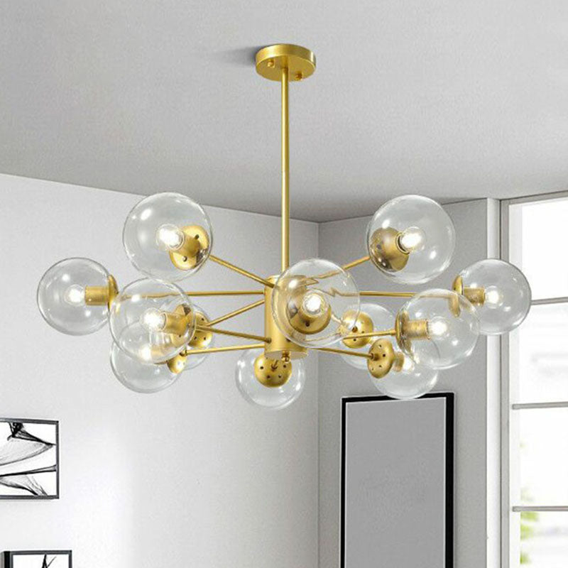Gold Ball Chandelier for Clearhalo Lighting Light Suspension - Postmodern Living Room Glass Fixture