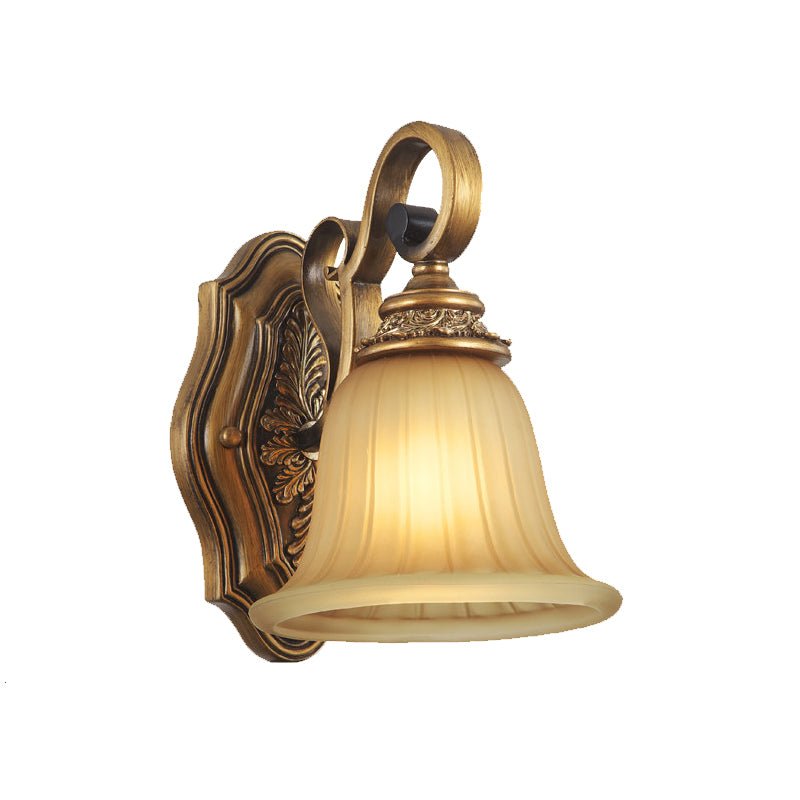 Prismatic Glass Gold Wall Sconce Bell Shade 1-Light Traditional Sconce Light for Foyer Clearhalo 'Wall Lamps & Sconces' 'Wall Lights' Lighting' 226823