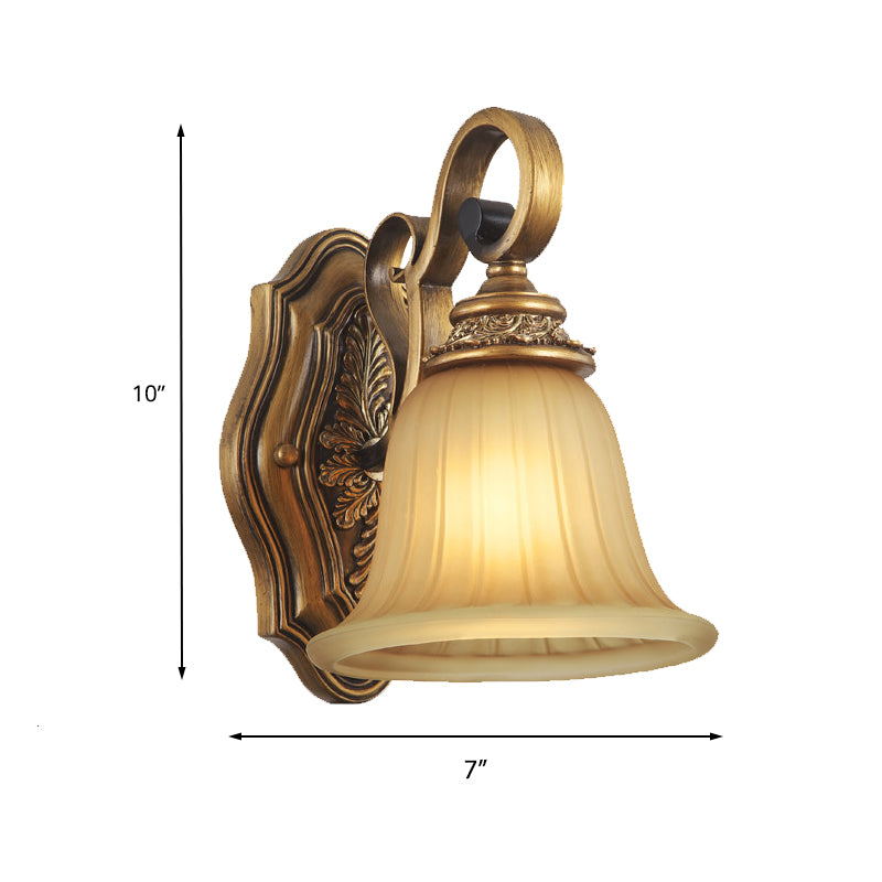 Prismatic Glass Gold Wall Sconce Bell Shade 1-Light Traditional Sconce Light for Foyer Clearhalo 'Wall Lamps & Sconces' 'Wall Lights' Lighting' 226824