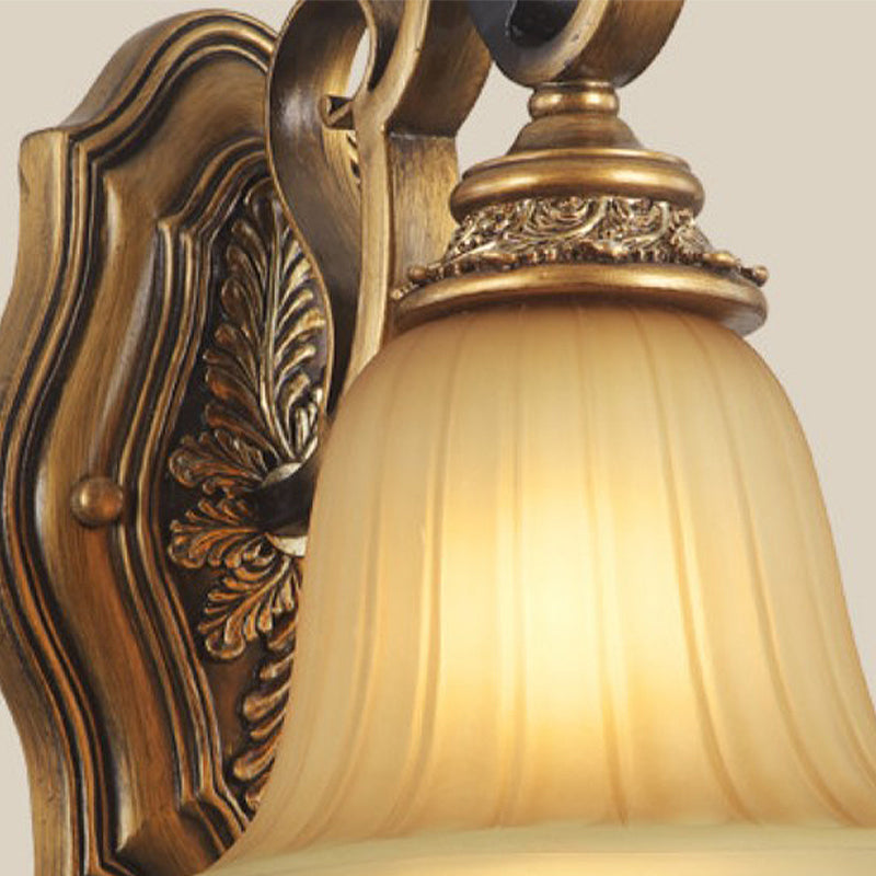 Prismatic Glass Gold Wall Sconce Bell Shade 1-Light Traditional Sconce Light for Foyer Clearhalo 'Wall Lamps & Sconces' 'Wall Lights' Lighting' 226825