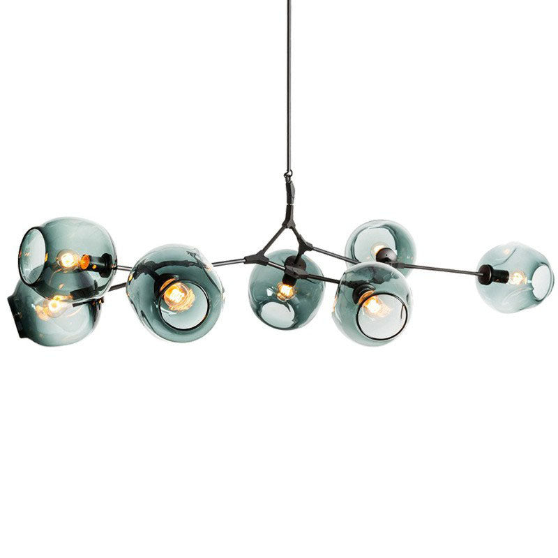 Nordic Molecular Hanging Lighting Dimple Glass 7 Heads Living Room Pendant Chandelier Clearhalo 'Ceiling Lights' 'Chandeliers' 'Modern Chandeliers' 'Modern' Lighting' 2268434
