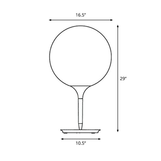 Balloon Shaped Night Lamp Nordic Frosted White Glass Single Study Table Light in White White 16.5" Clearhalo 'Lamps' 'Table Lamps' Lighting' 2268676