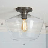 Minimalist Geometric Flushmount Light Glass 1 Bulb Balcony Semi-Flush Mount Ceiling Light Black A Clearhalo 'Ceiling Lights' 'Close To Ceiling Lights' 'Close to ceiling' 'Semi-flushmount' Lighting' 2268827