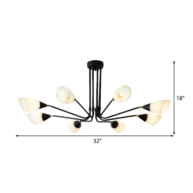 White 4/6/8 Lights Ceiling Mount Traditional Frosted Glass Sputnik Semi Flush Light for Bedroom Clearhalo 'Ceiling Lights' 'Close To Ceiling Lights' 'Close to ceiling' 'Glass shade' 'Glass' 'Semi-flushmount' Lighting' 226959