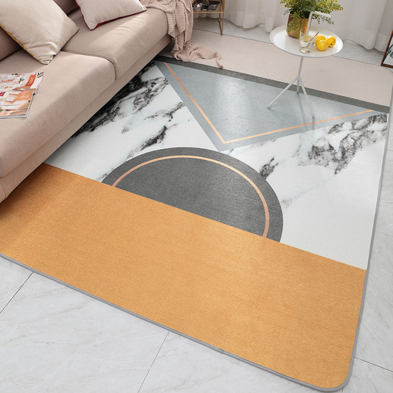 Glam Geometric Print Rug Multicolor Contemporary Rug Polypropylene Machine Wash Anti-Slip Pet Friendly Rug for Home Gray-Orange Clearhalo 'Area Rug' 'Modern' 'Rugs' Rug' 2274641