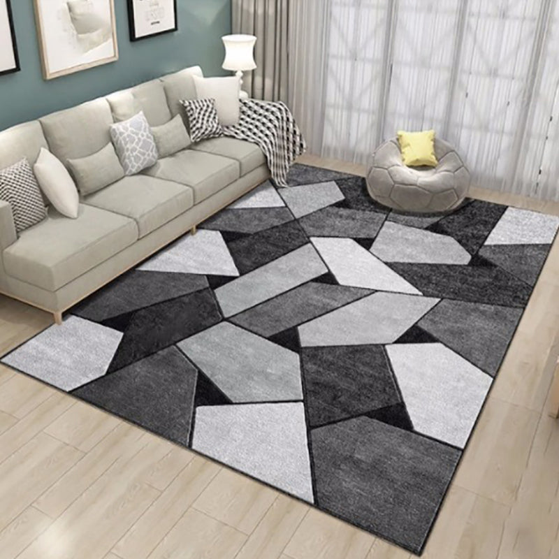 Minimalistic Living Room Rug Multi Color Geometric Print Rug Polypropylene Machine Washable Stain Resistant Non-Slip Rug Grey Clearhalo 'Area Rug' 'Modern' 'Rugs' Rug' 2274702