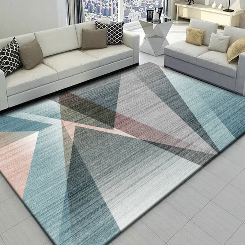 Colorful Triangle Print Rug Multicolor Modern Style Rug Synthetics Washable Stain Resistant Anti-Slip Rug for Home Blue-Green Clearhalo 'Area Rug' 'Modern' 'Rugs' Rug' 2274721