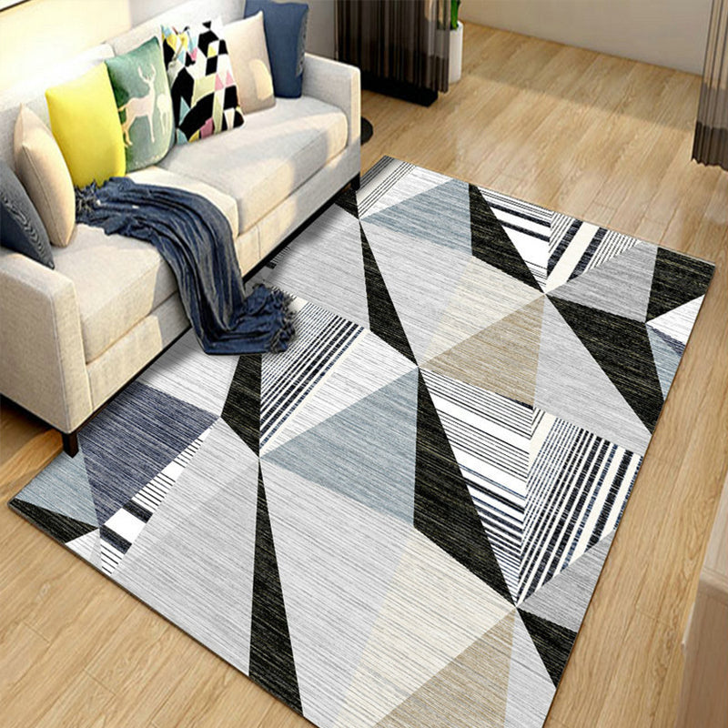 Colorful Triangle Print Rug Multicolor Modern Style Rug Synthetics Washable Stain Resistant Anti-Slip Rug for Home Smoke Gray Clearhalo 'Area Rug' 'Modern' 'Rugs' Rug' 2274724