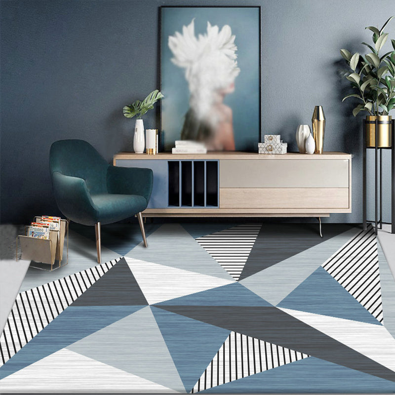 Colorful Triangle Print Rug Multicolor Modern Style Rug Synthetics Washable Stain Resistant Anti-Slip Rug for Home Blue Clearhalo 'Area Rug' 'Modern' 'Rugs' Rug' 2274729