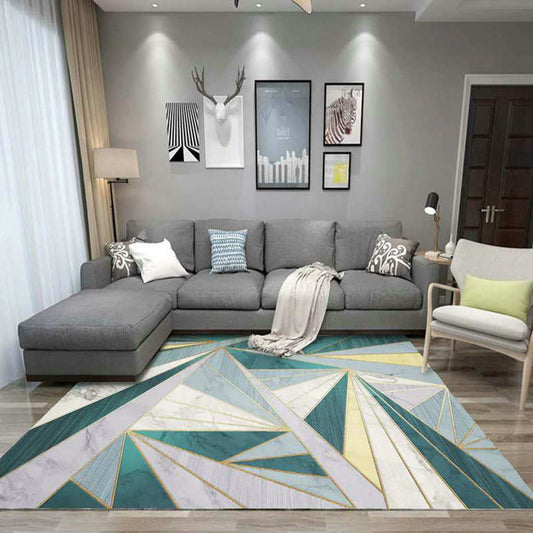 Multi Colored Bedroom Rug Modern Geometric Printing Carpet Polypropylene Washable Stain Resistant Anti-Slip Backing Rug Clearhalo 'Area Rug' 'Modern' 'Rugs' Rug' 2274736