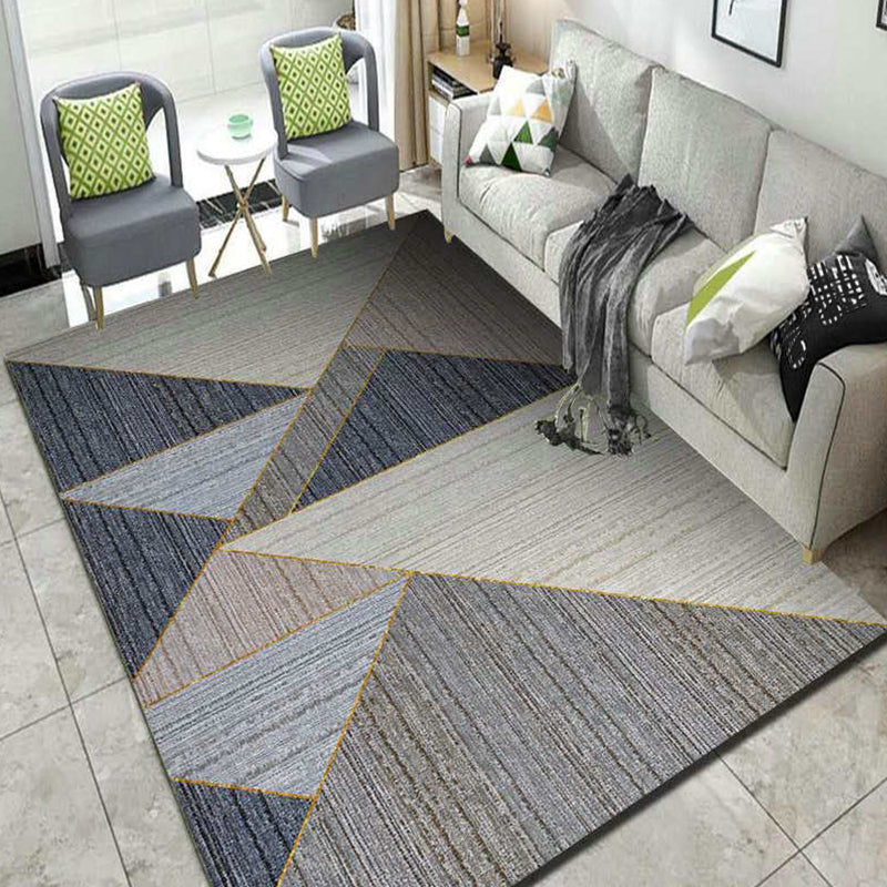 Multi Colored Bedroom Rug Modern Geometric Printing Carpet Polypropylene Washable Stain Resistant Anti-Slip Backing Rug Clearhalo 'Area Rug' 'Modern' 'Rugs' Rug' 2274737