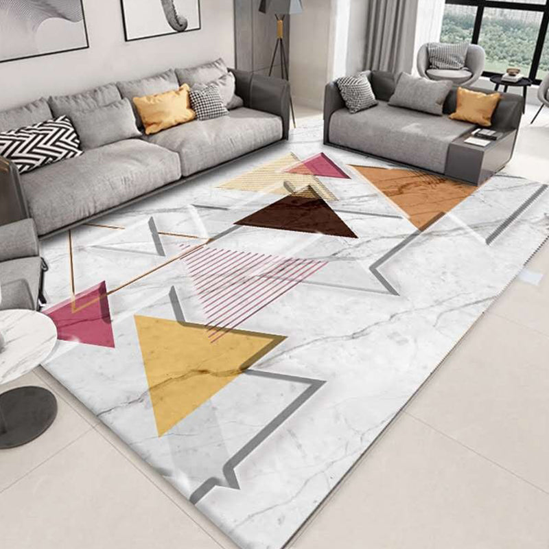 Multi Colored Bedroom Rug Modern Geometric Printing Carpet Polypropylene Washable Stain Resistant Anti-Slip Backing Rug Clearhalo 'Area Rug' 'Modern' 'Rugs' Rug' 2274740