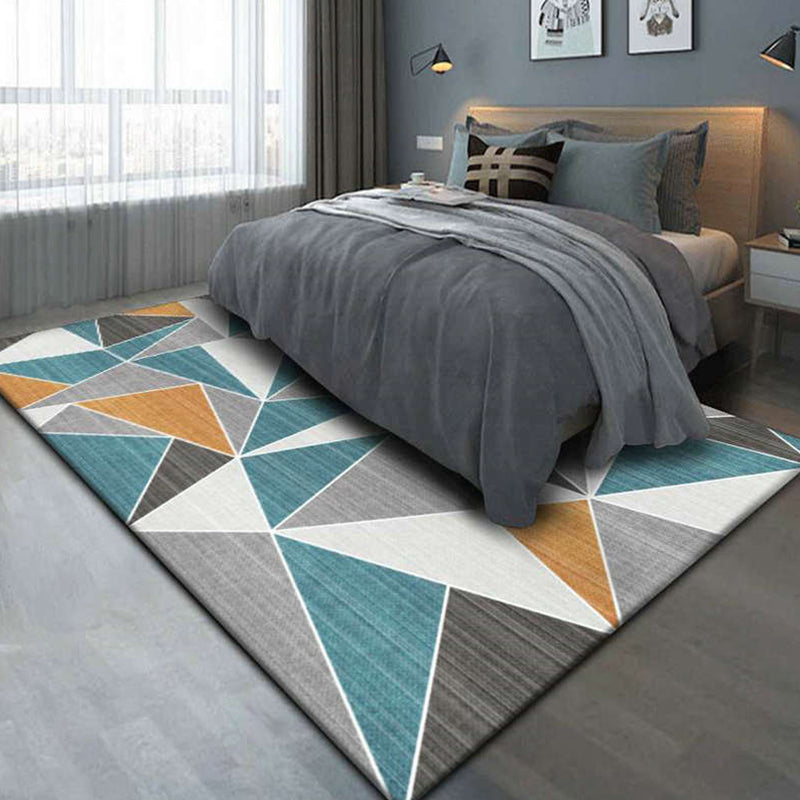 Multi Colored Bedroom Rug Modern Geometric Printing Carpet Polypropylene Washable Stain Resistant Anti-Slip Backing Rug Clearhalo 'Area Rug' 'Modern' 'Rugs' Rug' 2274741