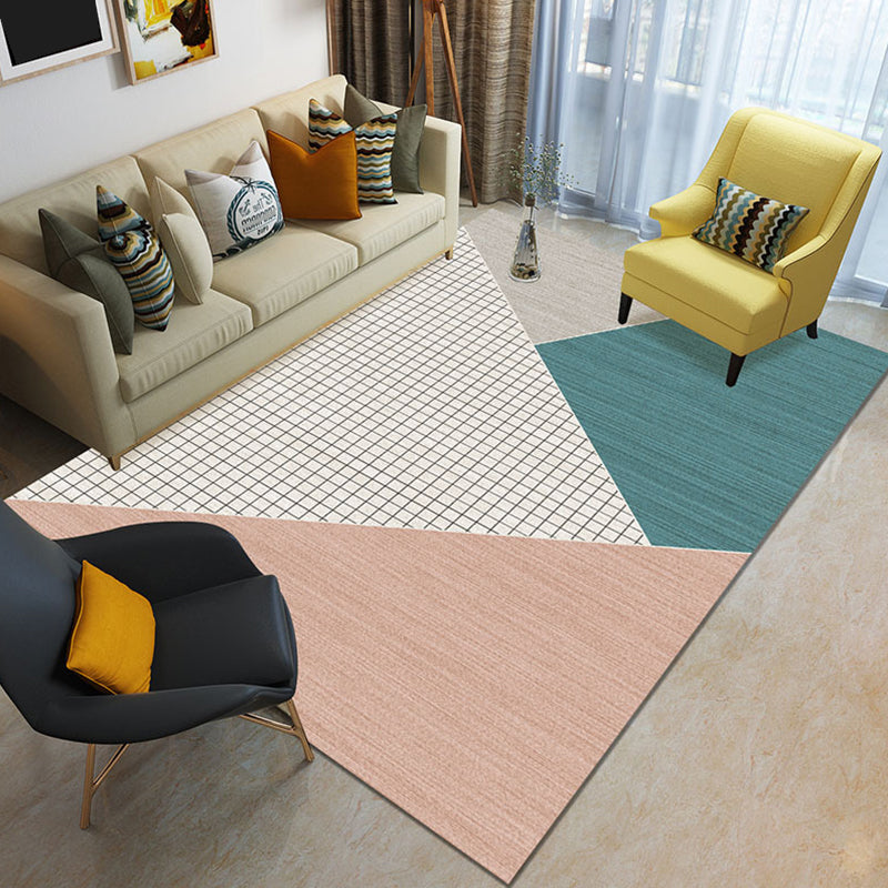 Modern 3D Geometric Print Rug Multi Colored Polyester Rug Stain Resistant Anti-Slip Backing Pet Friendly Carpet for Living Room Light Orange Clearhalo 'Area Rug' 'Modern' 'Rugs' Rug' 2274745