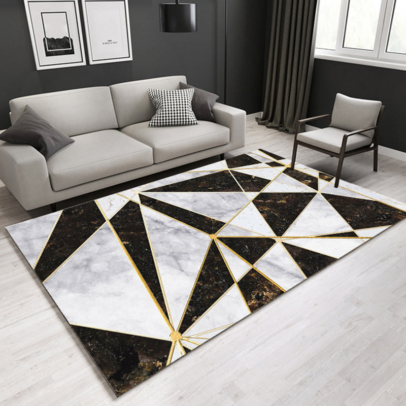 Retro Post-Modern Rug Multi Color Geometric Marble Print Rug Pet Friendly Stain Resistant Anti-Slip Rug for Room Black-Gray Clearhalo 'Area Rug' 'Modern' 'Rugs' Rug' 2274758