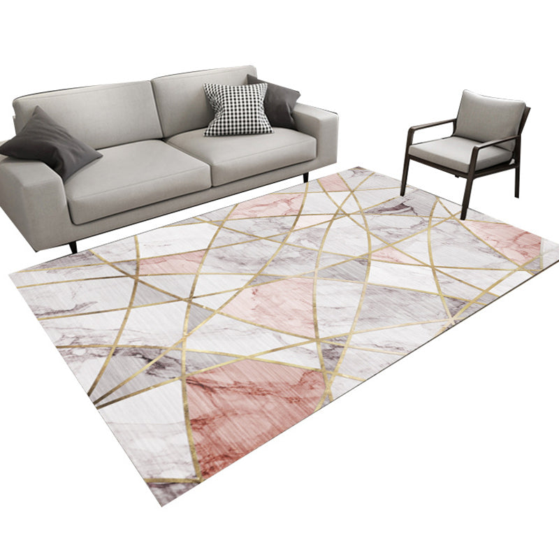 Retro Post-Modern Rug Multi Color Geometric Marble Print Rug Pet Friendly Stain Resistant Anti-Slip Rug for Room Clearhalo 'Area Rug' 'Modern' 'Rugs' Rug' 2274761