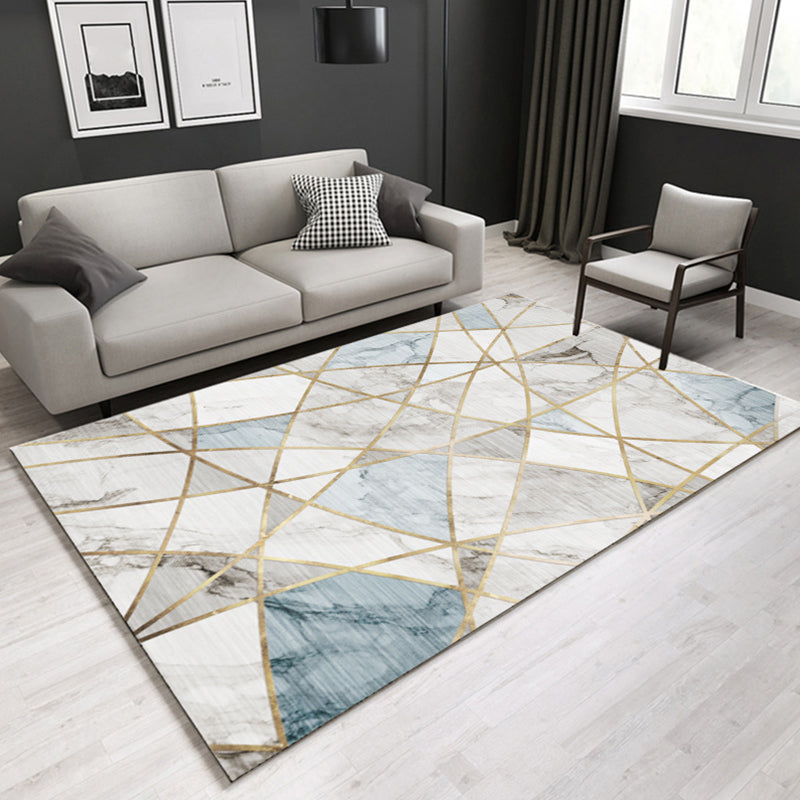 Retro Post-Modern Rug Multi Color Geometric Marble Print Rug Pet Friendly Stain Resistant Anti-Slip Rug for Room Light Blue Clearhalo 'Area Rug' 'Modern' 'Rugs' Rug' 2274763