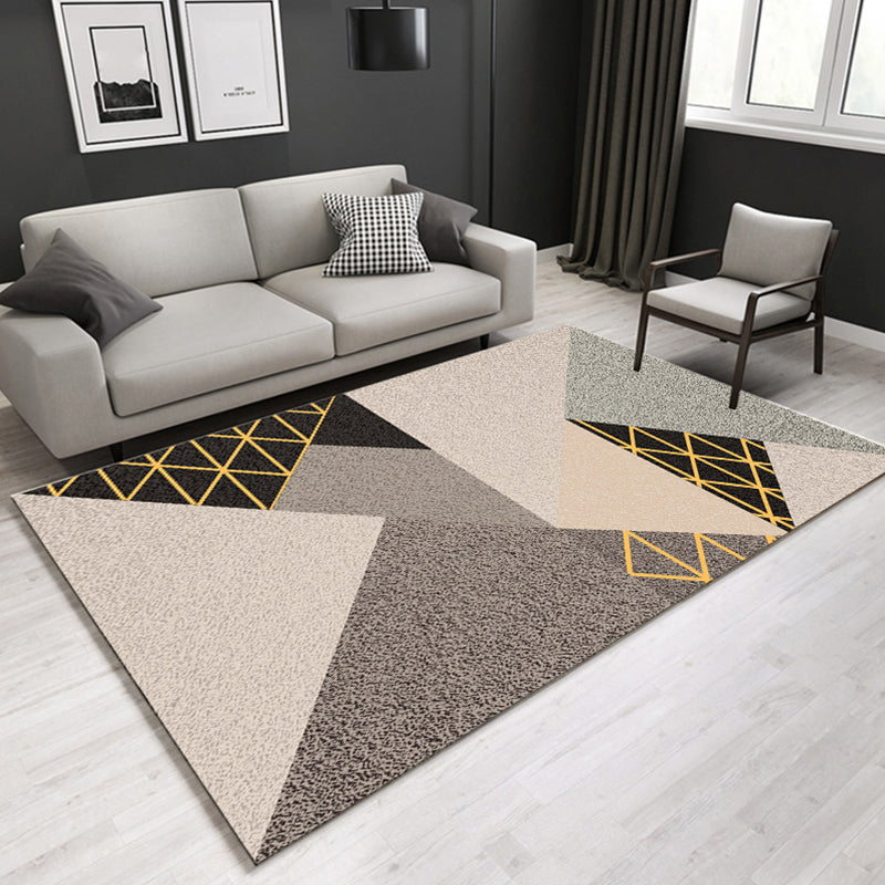 Retro Post-Modern Rug Multi Color Geometric Marble Print Rug Pet Friendly Stain Resistant Anti-Slip Rug for Room Brown Clearhalo 'Area Rug' 'Modern' 'Rugs' Rug' 2274765