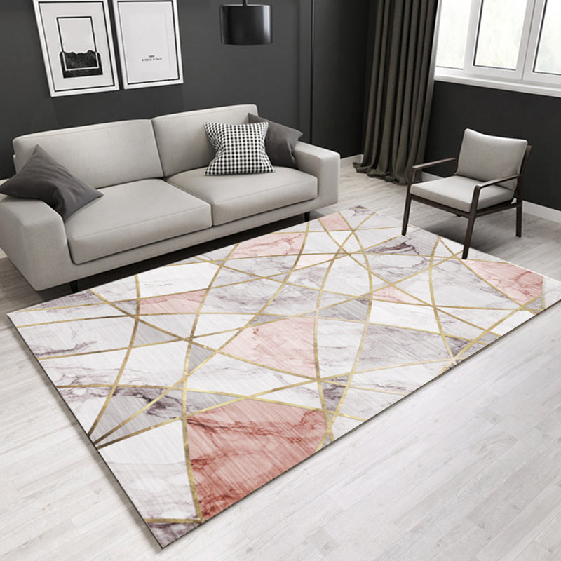 Retro Post-Modern Rug Multi Color Geometric Marble Print Rug Pet Friendly Stain Resistant Anti-Slip Rug for Room Light Pink Clearhalo 'Area Rug' 'Modern' 'Rugs' Rug' 2274767