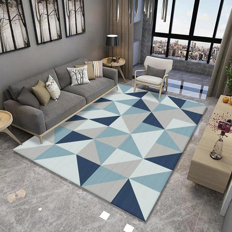 Multicolor Geometrical Print Rug Synthetics Modernist Rug Stain Resistant Non-Slip Backing Pet Friendly Rug for Great Room Blue Clearhalo 'Area Rug' 'Modern' 'Rugs' Rug' 2274771