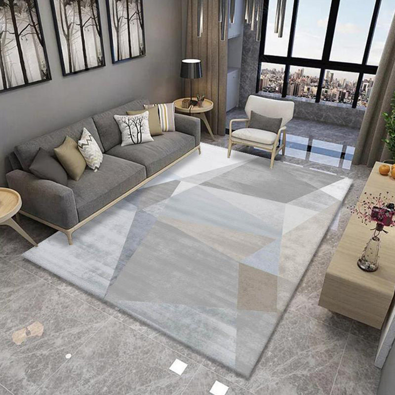 Multicolor Geometrical Print Rug Synthetics Modernist Rug Stain Resistant Non-Slip Backing Pet Friendly Rug for Great Room Grey Clearhalo 'Area Rug' 'Modern' 'Rugs' Rug' 2274775