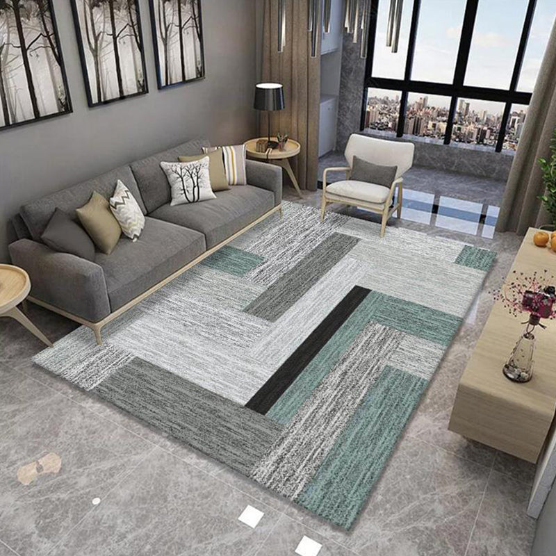 Multicolor Geometrical Print Rug Synthetics Modernist Rug Stain Resistant Non-Slip Backing Pet Friendly Rug for Great Room Smoke Gray Clearhalo 'Area Rug' 'Modern' 'Rugs' Rug' 2274777