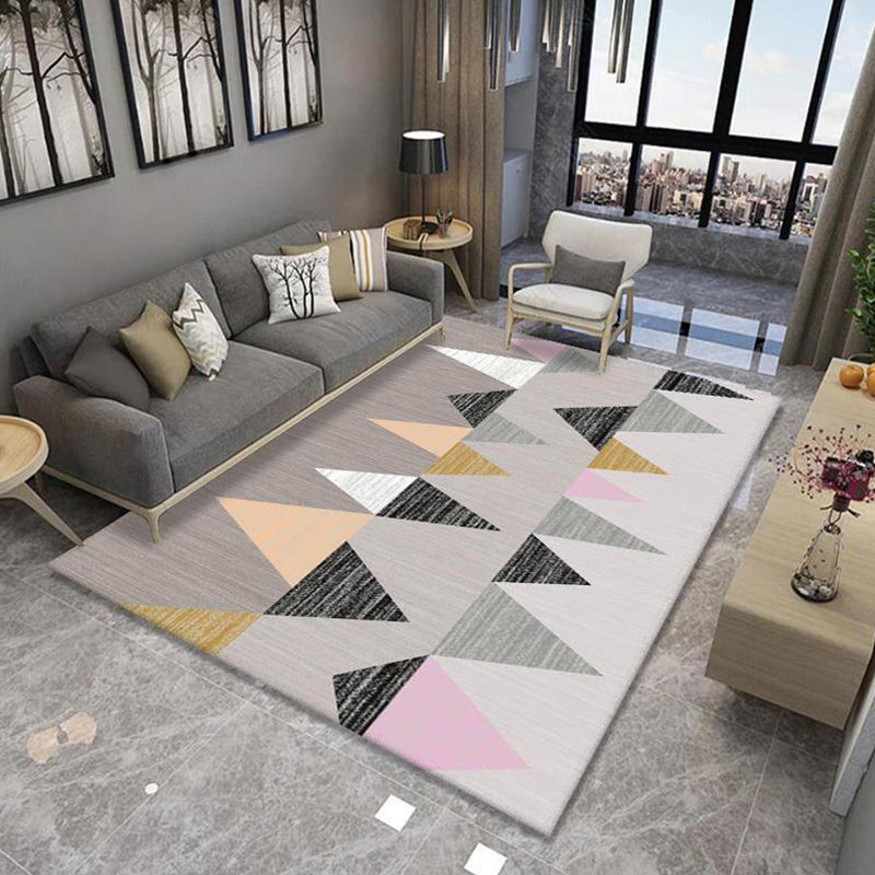 Multicolor Geometrical Print Rug Synthetics Modernist Rug Stain Resistant Non-Slip Backing Pet Friendly Rug for Great Room Brown Clearhalo 'Area Rug' 'Modern' 'Rugs' Rug' 2274779