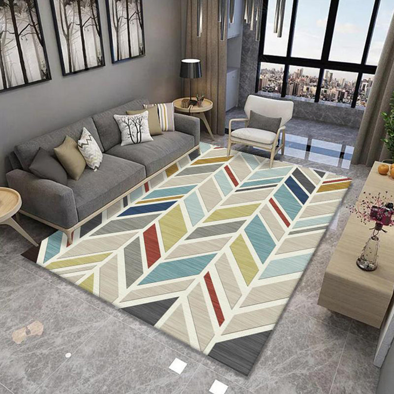 Multicolor Geometrical Print Rug Synthetics Modernist Rug Stain Resistant Non-Slip Backing Pet Friendly Rug for Great Room Beige Clearhalo 'Area Rug' 'Modern' 'Rugs' Rug' 2274780