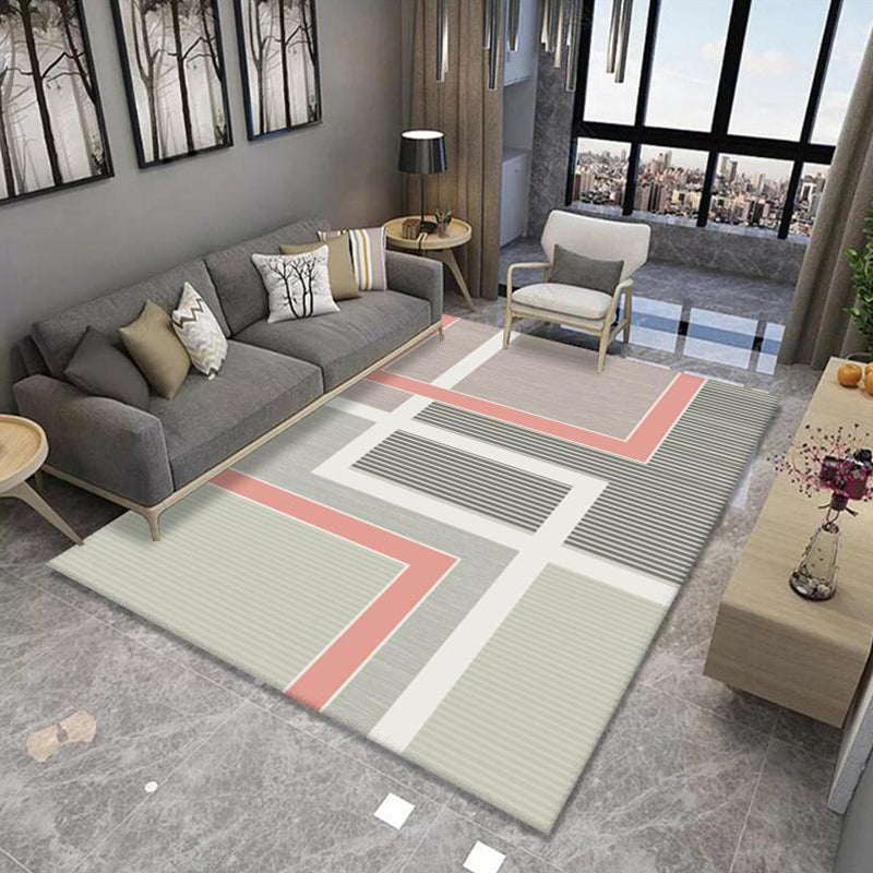 Multicolor Geometrical Print Rug Synthetics Modernist Rug Stain Resistant Non-Slip Backing Pet Friendly Rug for Great Room Beige-Coffee Clearhalo 'Area Rug' 'Modern' 'Rugs' Rug' 2274782