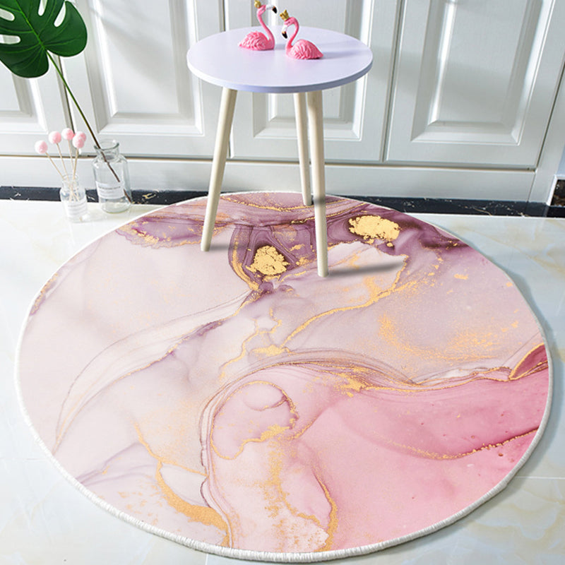 Modern Marble Print Watercolor Rug Multi Colored Polyester Rug Non-Slip Backing Washable Stain Resistant Carpet for Home Nude Pink Clearhalo 'Area Rug' 'Modern' 'Rugs' Rug' 2274797