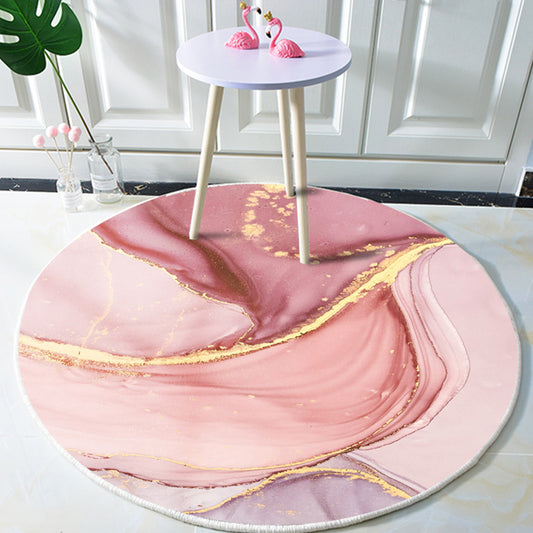 Modern Marble Print Watercolor Rug Multi Colored Polyester Rug Non-Slip Backing Washable Stain Resistant Carpet for Home Pink Clearhalo 'Area Rug' 'Modern' 'Rugs' Rug' 2274802