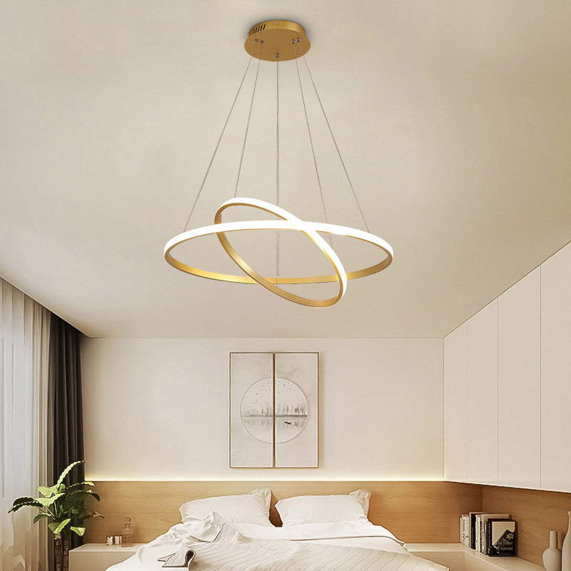 Acrylic Loop LED Pendant Light Simplicity Chandelier Lighting Fixture for Living Room Clearhalo 'Ceiling Lights' 'Chandeliers' 'Modern Chandeliers' 'Modern' Lighting' 2275314
