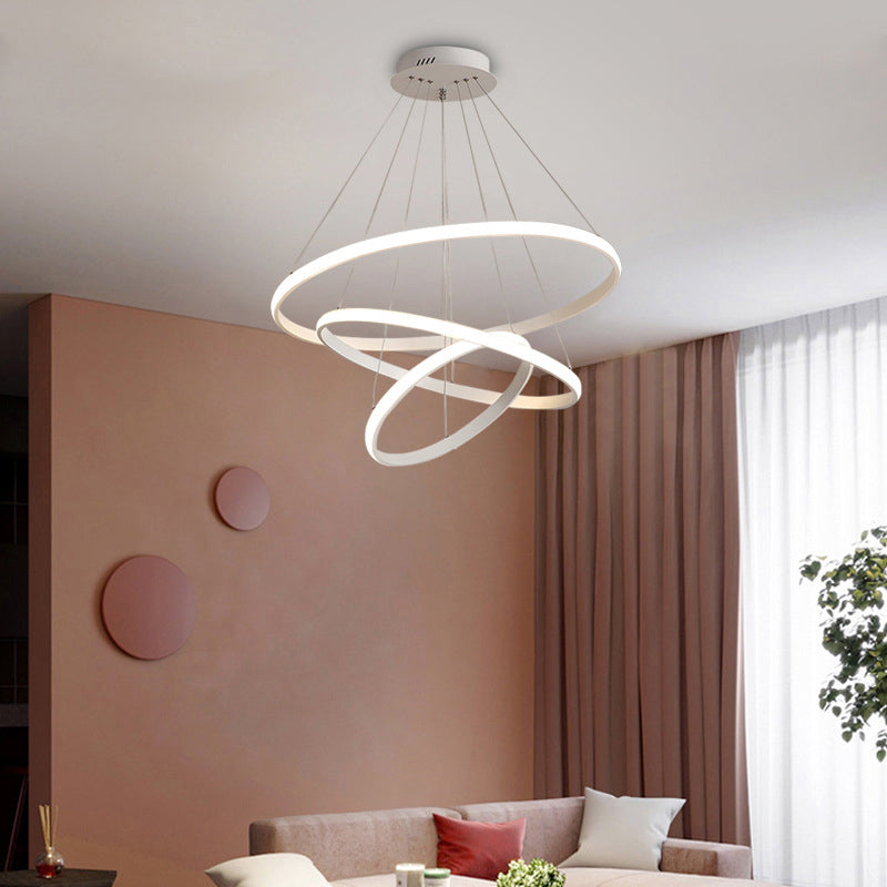 Acrylic Loop LED Pendant Light Simplicity Chandelier Lighting Fixture for Living Room Clearhalo 'Ceiling Lights' 'Chandeliers' 'Modern Chandeliers' 'Modern' Lighting' 2275315