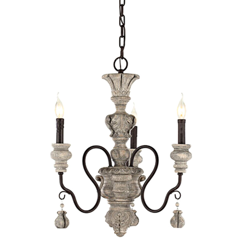 Candelabra Living Room Ceiling Lighting Traditional Resin 3 Heads Grey Chandelier Light Fixture 3 Grey Clearhalo 'Ceiling Lights' 'Chandeliers' Lighting' options 2275384_32ef5b4f-8f5c-4654-9c15-85d0c68e066a