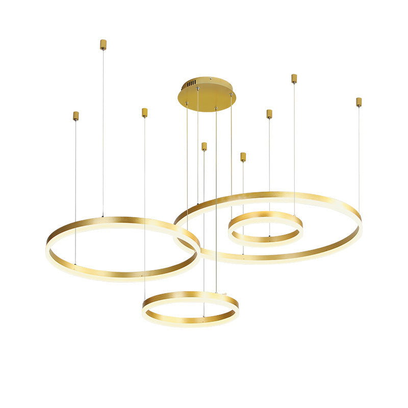 Simplicity Tiered Loop Chandelier Light Acrylic Living Room LED Pendant Light Fixture Clearhalo 'Ceiling Lights' 'Chandeliers' 'Modern Chandeliers' 'Modern' Lighting' 2275477