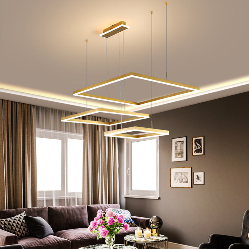 Layered Rhombus Chandelier Pendant Light Contemporary Acrylic Living Room LED Hanging Lighting Clearhalo 'Ceiling Lights' 'Chandeliers' 'Modern Chandeliers' 'Modern' Lighting' 2275478