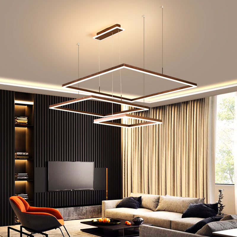 Layered Rhombus Chandelier Pendant Light Contemporary Acrylic Living Room LED Hanging Lighting Clearhalo 'Ceiling Lights' 'Chandeliers' 'Modern Chandeliers' 'Modern' Lighting' 2275484