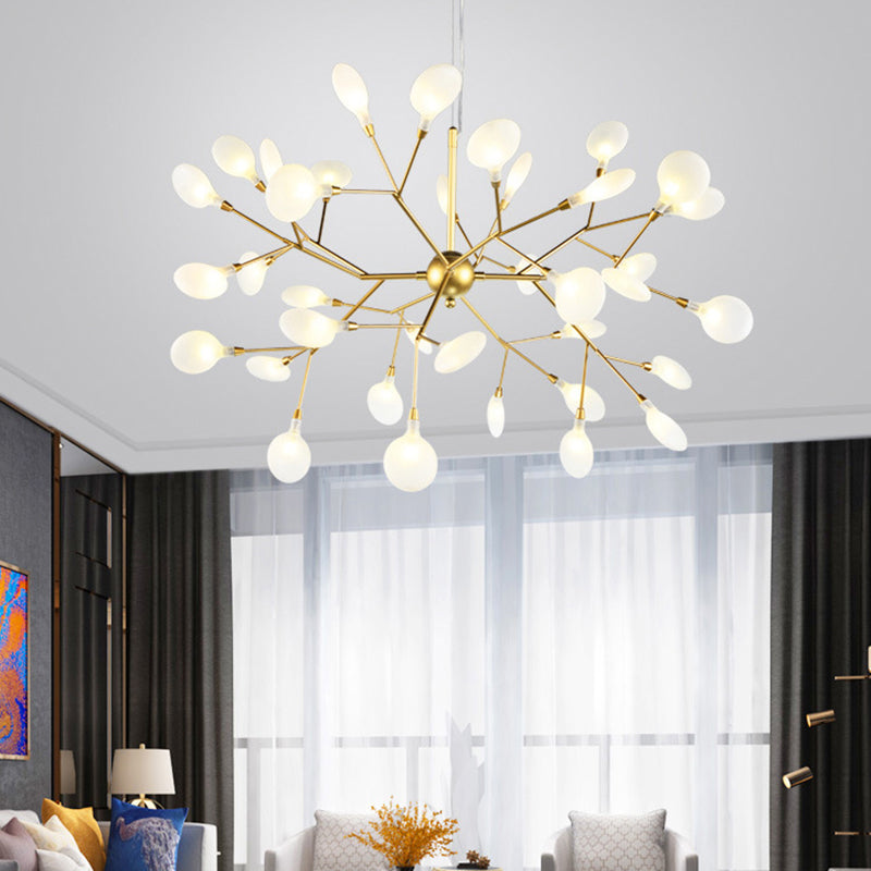 Designer Leaf Pendant Ceiling Light Acrylic Living Room Chandelier Lighting in Gold 36 Gold Clearhalo 'Ceiling Lights' 'Chandeliers' 'Modern Chandeliers' 'Modern' Lighting' 2275640