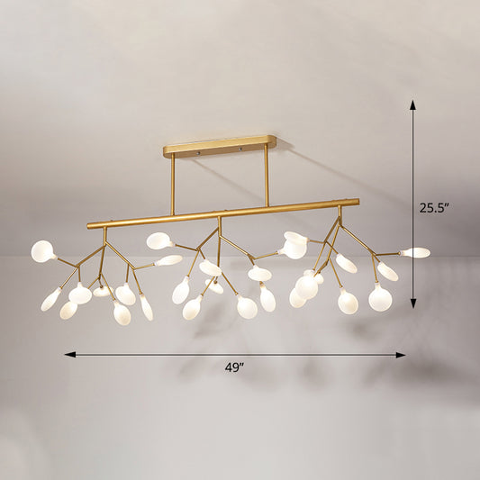 Minimalistic Firefly Island Pendant Light Acrylic 27-Head Restaurant Suspension Lamp Gold A Clearhalo 'Ceiling Lights' 'Island Lights' Lighting' 2275663