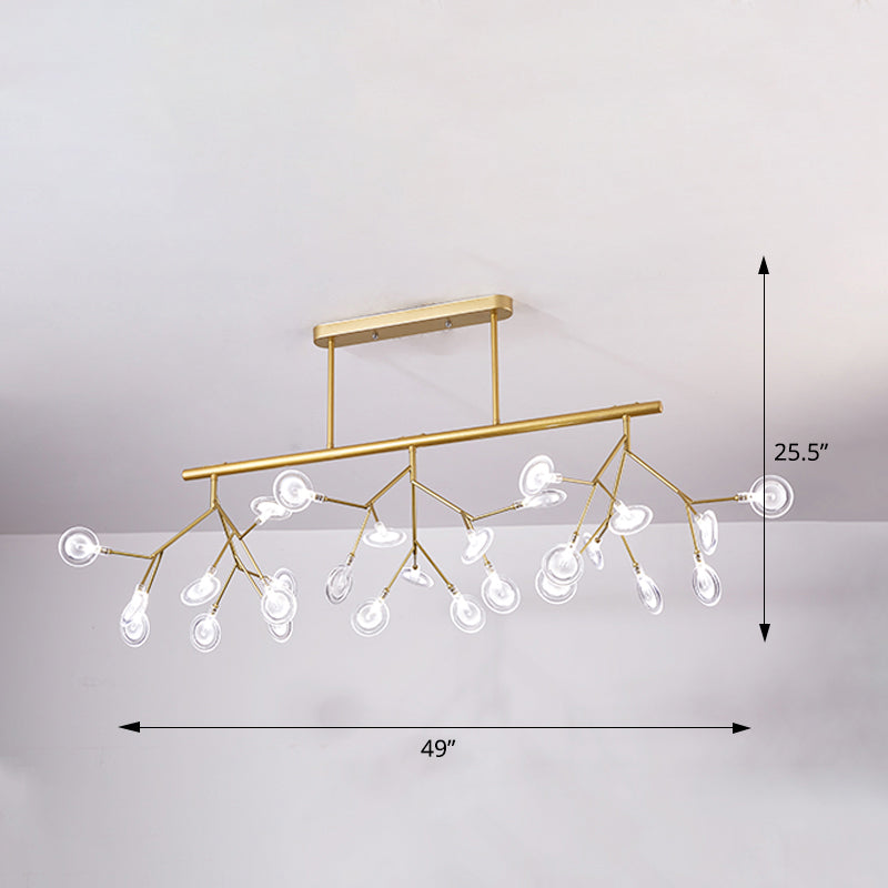 Minimalistic Firefly Island Pendant Light Acrylic 27-Head Restaurant Suspension Lamp Gold B Clearhalo 'Ceiling Lights' 'Island Lights' Lighting' 2275664