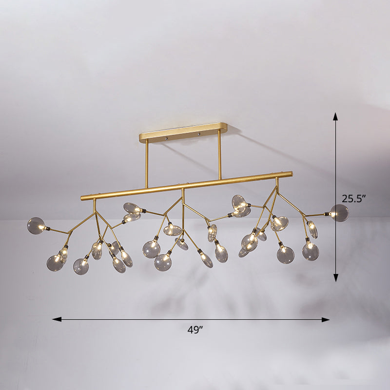 Minimalistic Firefly Island Pendant Light Acrylic 27-Head Restaurant Suspension Lamp Gold C Clearhalo 'Ceiling Lights' 'Island Lights' Lighting' 2275666